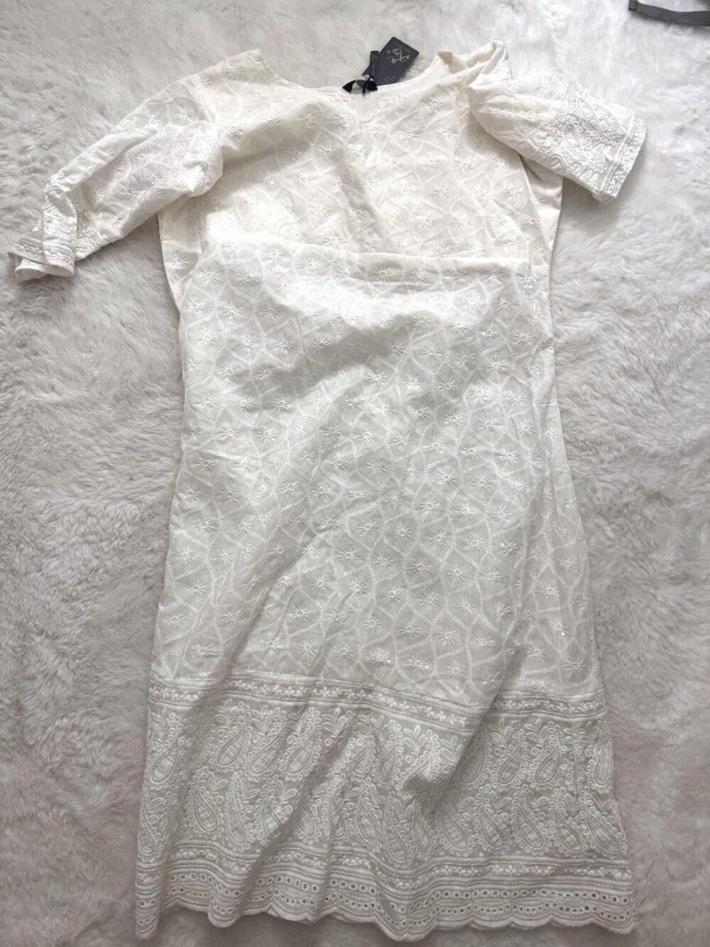 NWT White Chikankari Kurta & Dupatta Designer Wear
